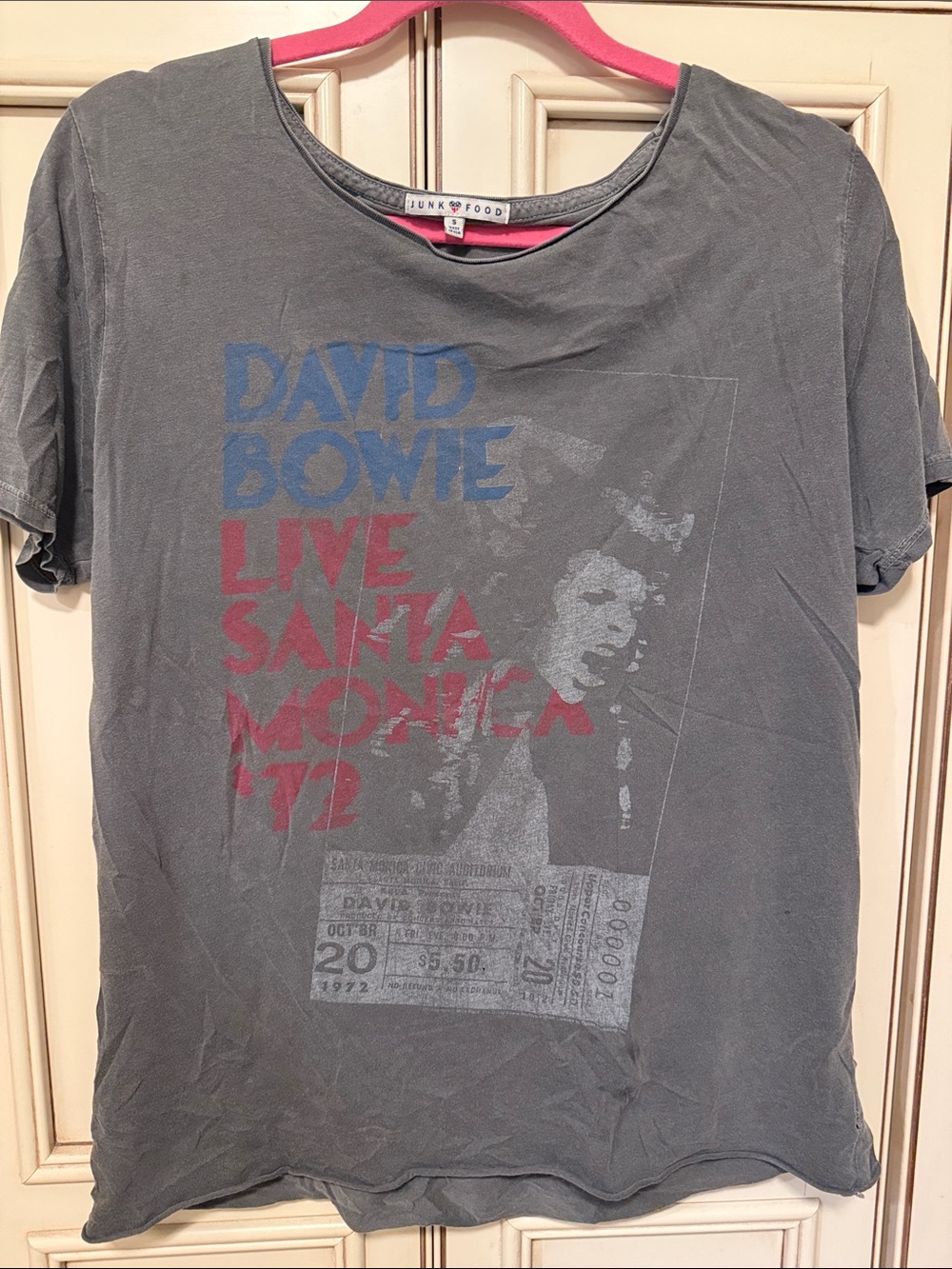 Junk Food Clothing Gray David Bowie Live Santa Monica '72 Tee